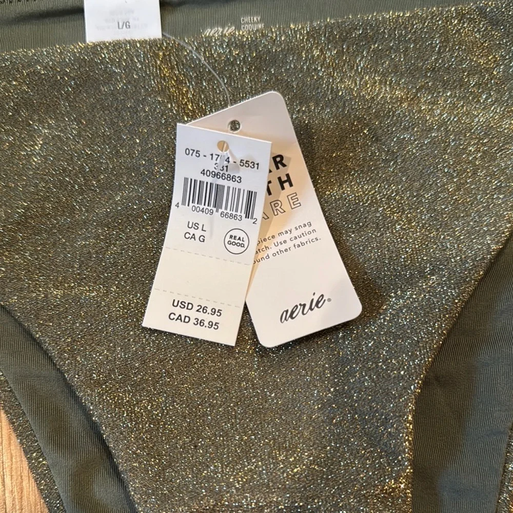 Aerie Glittery Olive Bralette - Picture 6 of 7